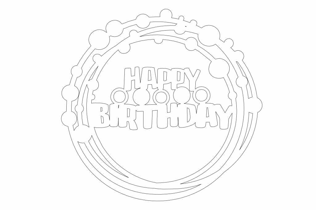 Cake topper «Happy Birthday» 6 — vector para corte CNC