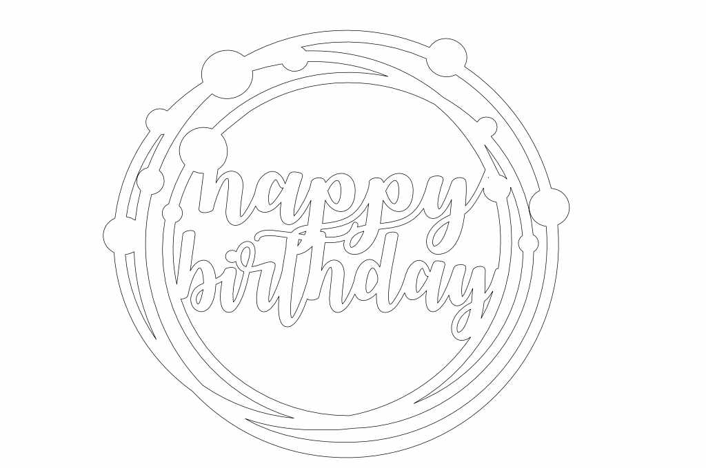 Cake topper «Happy Birthday» 7 — vector para corte CNC
