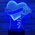 Lámpara de acrílico "Corazón y rosa" - Vector SVG DXF para Laser CO2 - Descargable gratis | Stanser