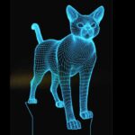 Lámpara de acrílico "Gato" - Vector SVG DXF para Laser CO2 - Descargable gratis | Stanser