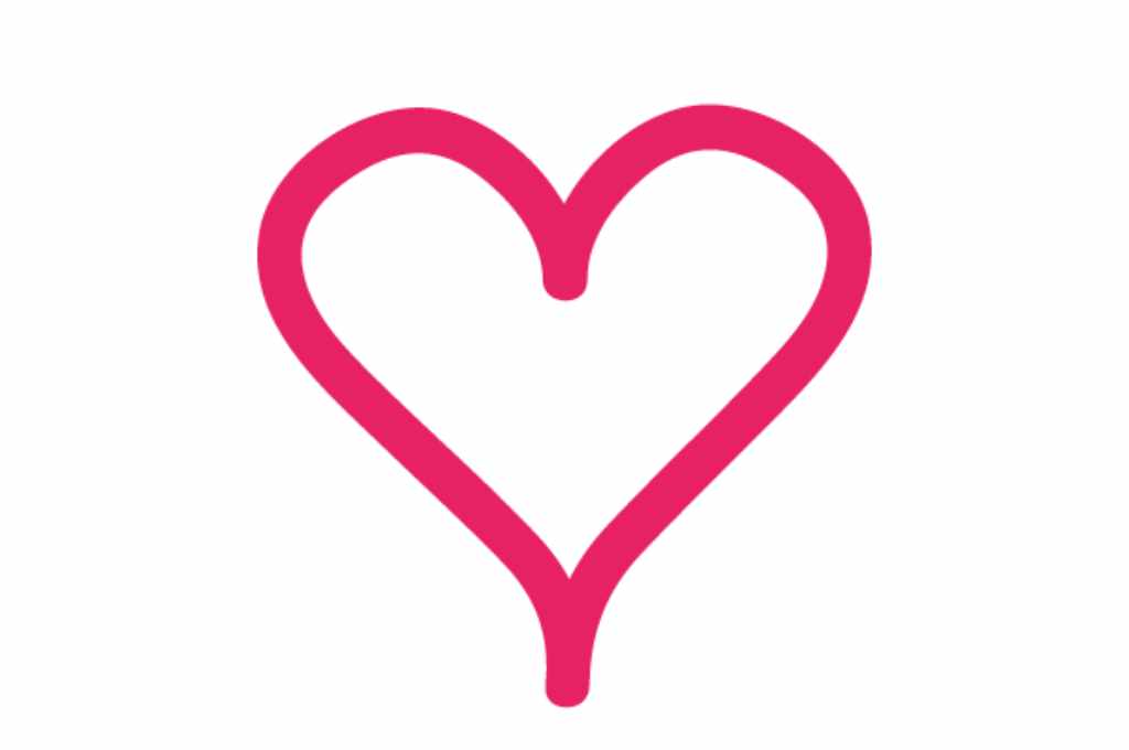Corazón rosa con punta — vector para corte CNC