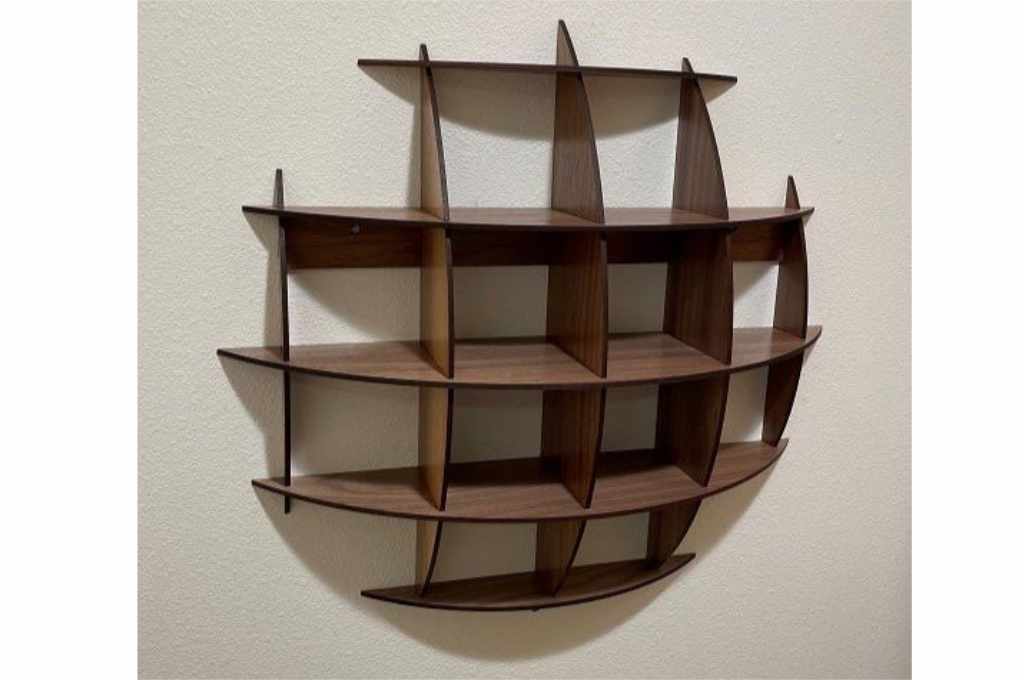 vector descargable para reproducir el diseño de  una repisa circular.  Utiliza tu máquina de corte CNC para la realización de este proyecto.