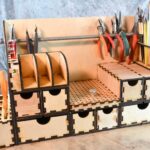 vector descargable para reproducir el diseño de un organizador de herramientas.    Utiliza tu máquina de corte CNC