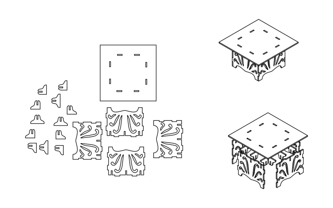 Mesa pequeña cuadrada