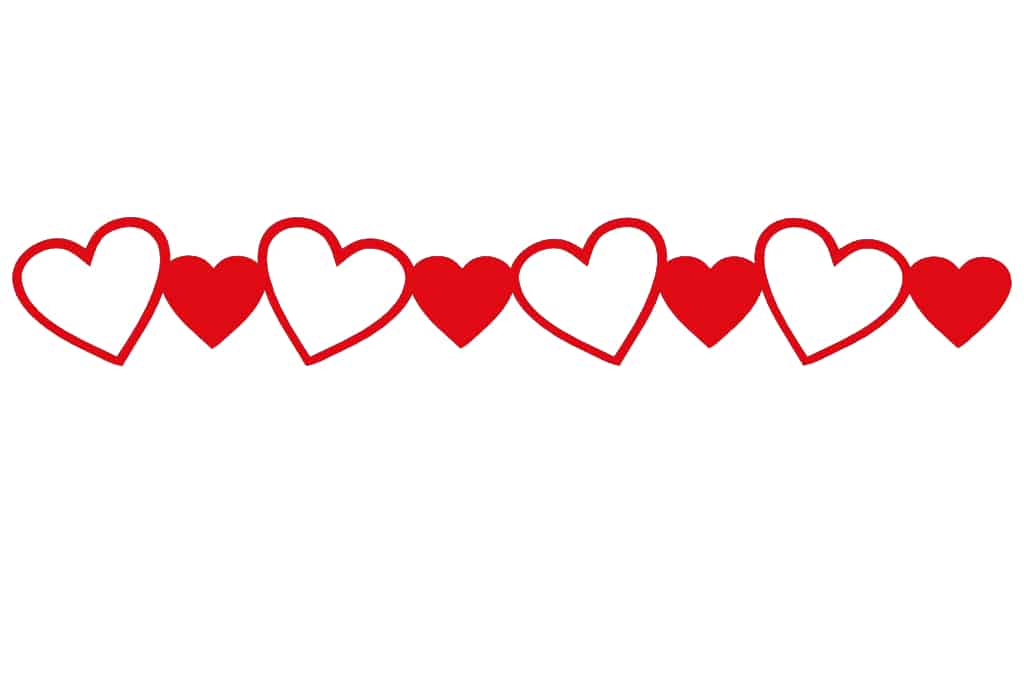 Cinta de corazones — vector para corte CNC