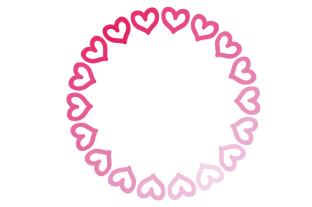 vector descargable para reproducir el diseño de un círculo de corazones.    Utiliza tu máquina de corte CNC para la realización de este proyecto.