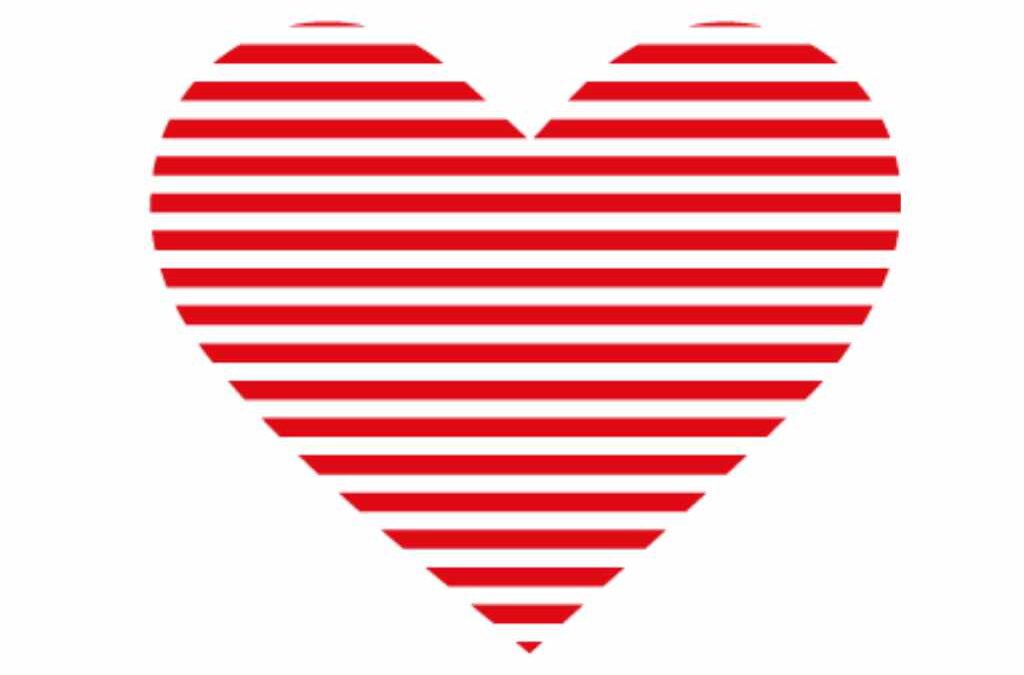 Corazón a rayas