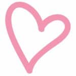 vector descargable para reproducir el diseño de un corazón asimétrico rosa.  Utiliza tu máquina de corte CNC