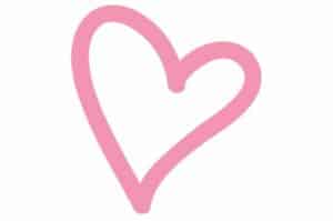 Corazón asimétrico rosa