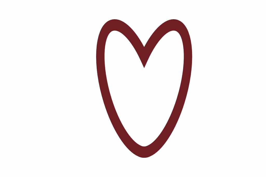 Corazón chato — vector para corte CNC