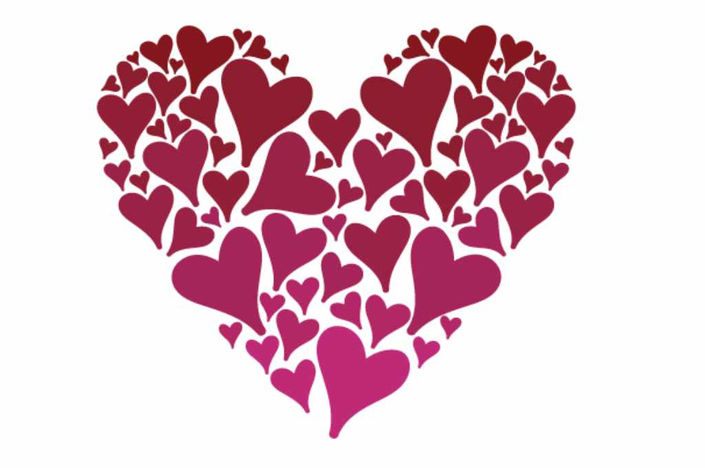 vector descargable para reproducir el diseño de un corazón de corazones.    Utiliza tu máquina de corte CNC