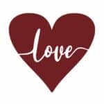 vector descargable para reproducir el diseño de un corazón LOVE.   Utiliza tu máquina de corte CNC para la realización de este proyecto.