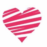 vector descargable para reproducir el diseño de un corazón rayado.  Utiliza tu máquina de corte CNC