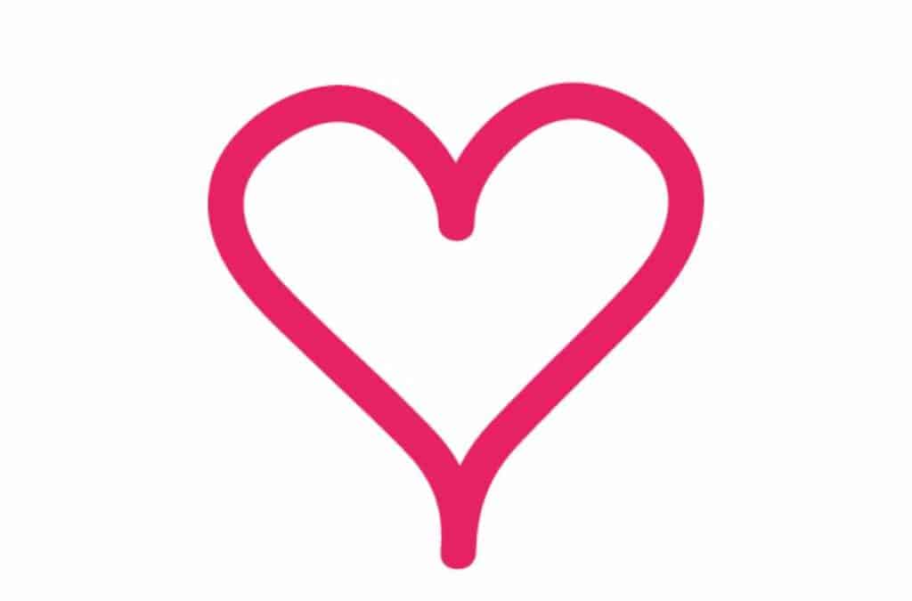 Corazón rosa con punta