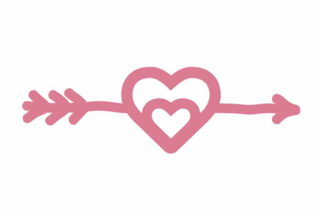 Corazón y flecha — vector para corte CNC