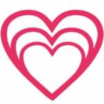 vector descargable para reproducir el diseño de unos corazones anidados.    Utiliza tu máquina de corte CNC