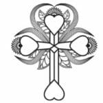 vector descargable para reproducir el diseño de una cruz floral.  Utiliza tu máquina de corte CNC para la realización de este proyecto.