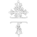 vector descargable para reproducir el diseño de una cruz floral.   Utiliza tu máquina de corte CNC para la realización de este proyecto.
