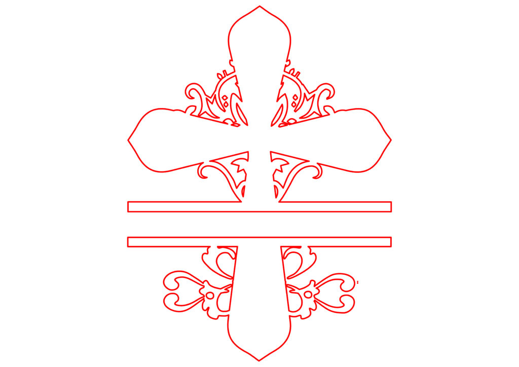 Cruz floral 10 — vector para corte CNC