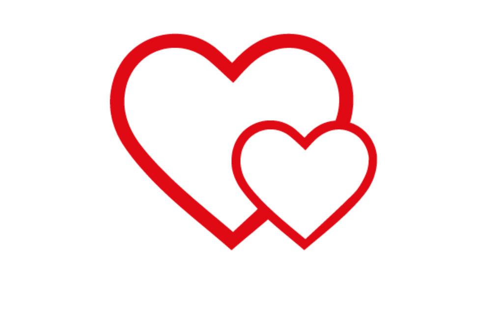 Dos corazones — vector para corte CNC