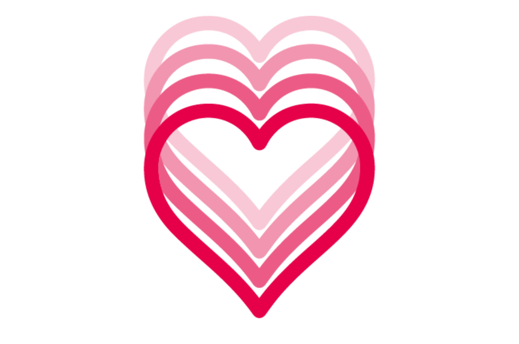 Espectro de corazones — vector para corte CNC
