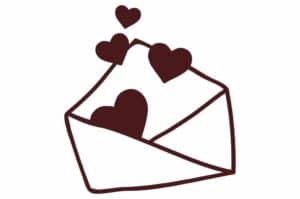 Sobre con corazones