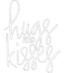 vector descargable para reproducir el diseño de la frase "besos y abrazos".  Utiliza tu máquina de corte CNC