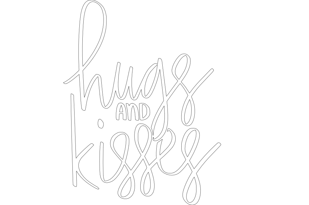 Besos y abrazos — vector para corte CNC
