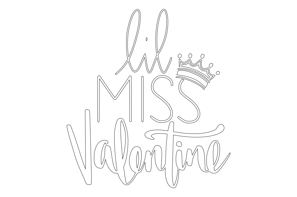 Lil Miss Valentine — vector para corte CNC