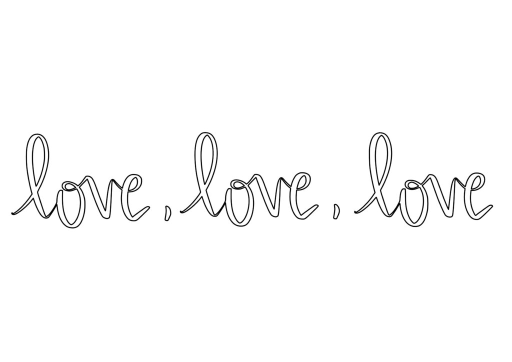 Love, love, love — vector para corte CNC