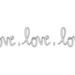 vector descargable para reproducir el diseño de la frase Love, love, love.  Utiliza tu máquina de corte CNC
