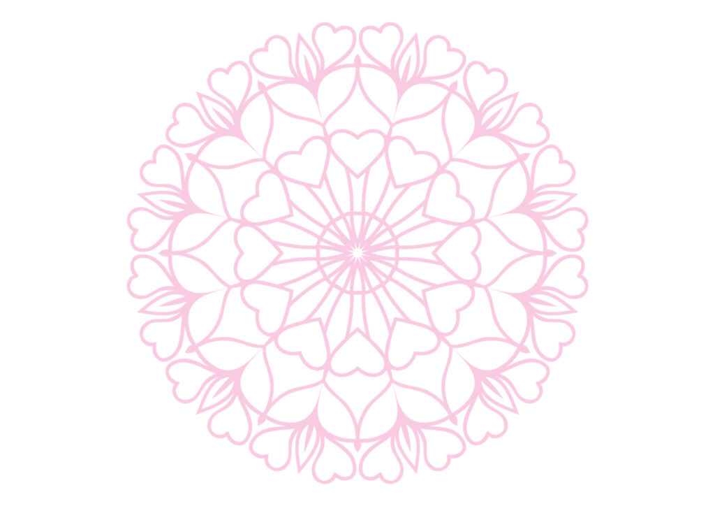 Mandala de corazones — vector para corte CNC