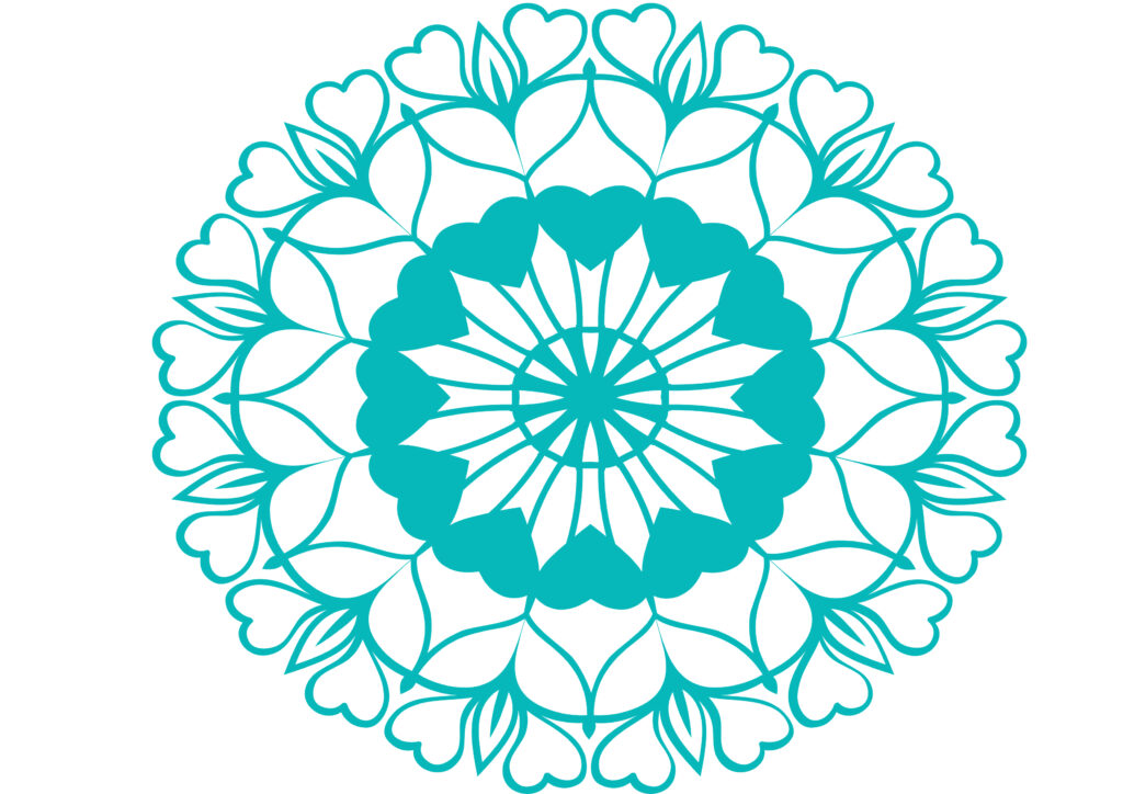 Mandala de corazones 2 — vector para corte CNC