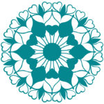 vector descargable para reproducir el diseño de un mandala de corazones.   Utiliza tu máquina de corte CNC