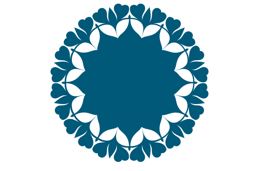 Mandala de corazones rellenos