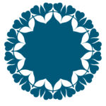 vector descargable para reproducir el diseño de un mandala de corazones rellenos.  Utiliza tu máquina de corte CNC