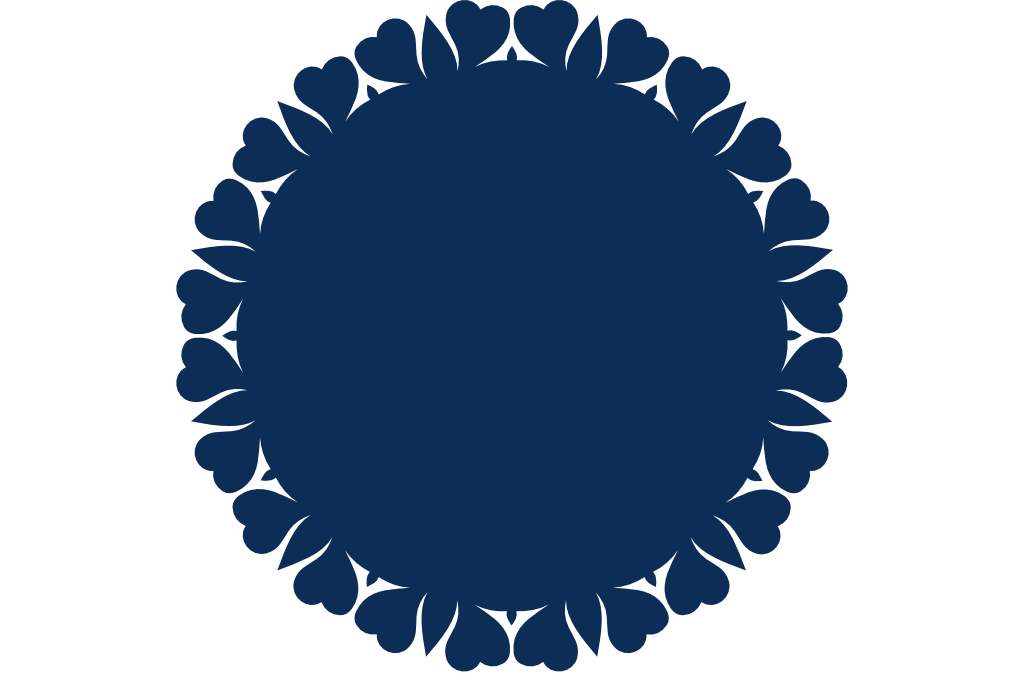 vector descargable para reproducir el diseño de mandala de corazones.   Utiliza tu máquina de corte CNC para la realización de este proyecto.