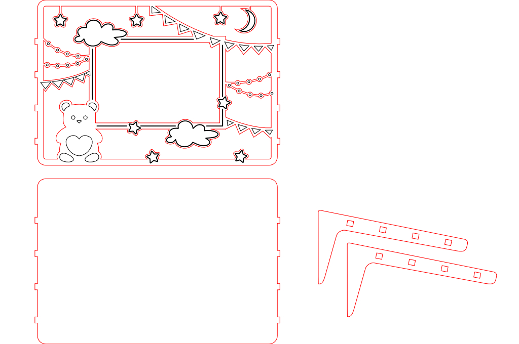 Marco dulces sueños 3mm — vector para corte CNC