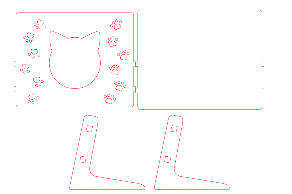 Marco gato 3mm — vector para corte CNC
