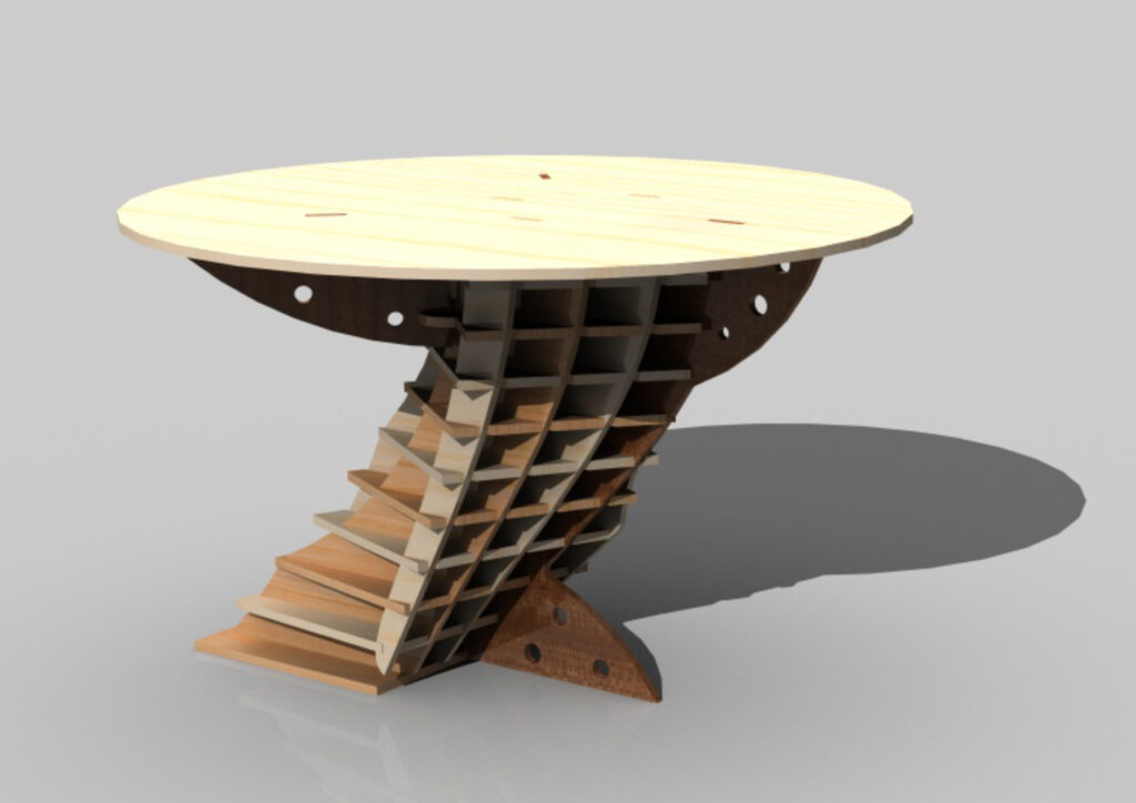 Mesa asimétrica — vector para corte CNC
