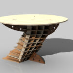 vector descargable para reproducir el diseño de una mesa asimétrica.  Utiliza tu máquina de corte CNC