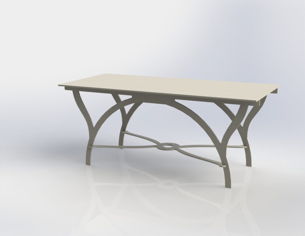 Mesa baja rectangular — vector para corte CNC