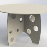 vector descargable para reproducir el diseño de una mesa redonda.  Utiliza tu máquina de corte CNC para la realización de este proyecto.
