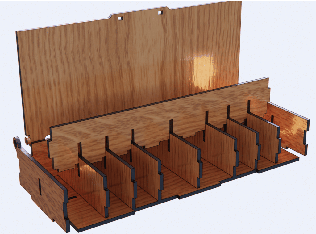 Caja con divisiones — vector para corte CNC