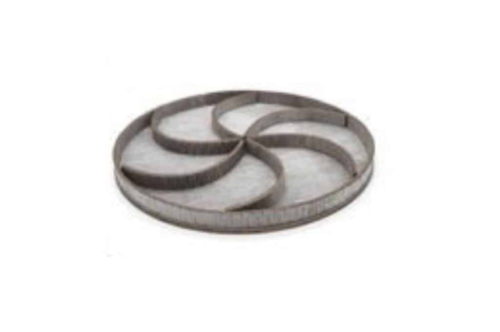 vector descargable para reproducir el diseño de una charola de servicio circular.    Utiliza tu máquina de corte CNC