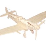 vector descargable para reproducir el diseño de un avión Spitfire.  Utiliza tu máquina de corte CNC para la realización de este proyecto.