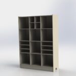 vector descargable para reproducir el diseño de un estante moderno.   Utiliza tu máquina de corte CNC para la realización de este proyecto.
