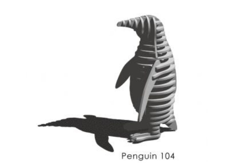 vector descargable para reproducir el diseño de un pingüino.  Utiliza tu máquina de corte CNC