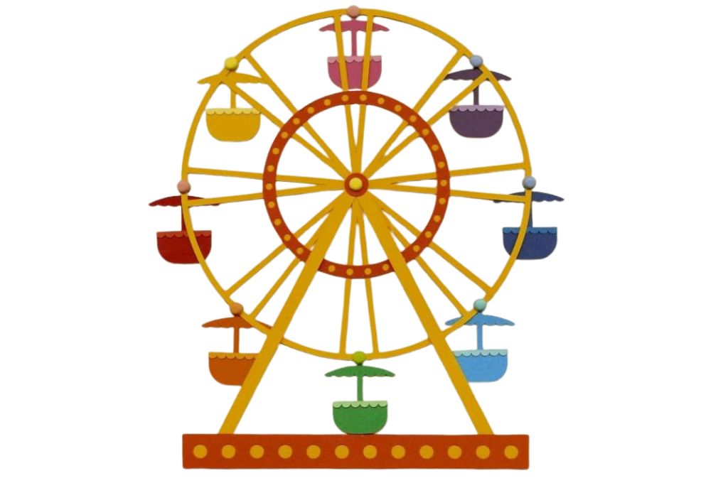 vector descargable para reproducir el diseño de ua rueda de la fortuna.   Utiliza tu máquina de corte CNC para la realización de este proyecto.