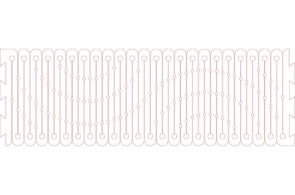 vector descargable para reproducir el diseño de una bisagra viva.   Utiliza tu máquina de corte CNC
